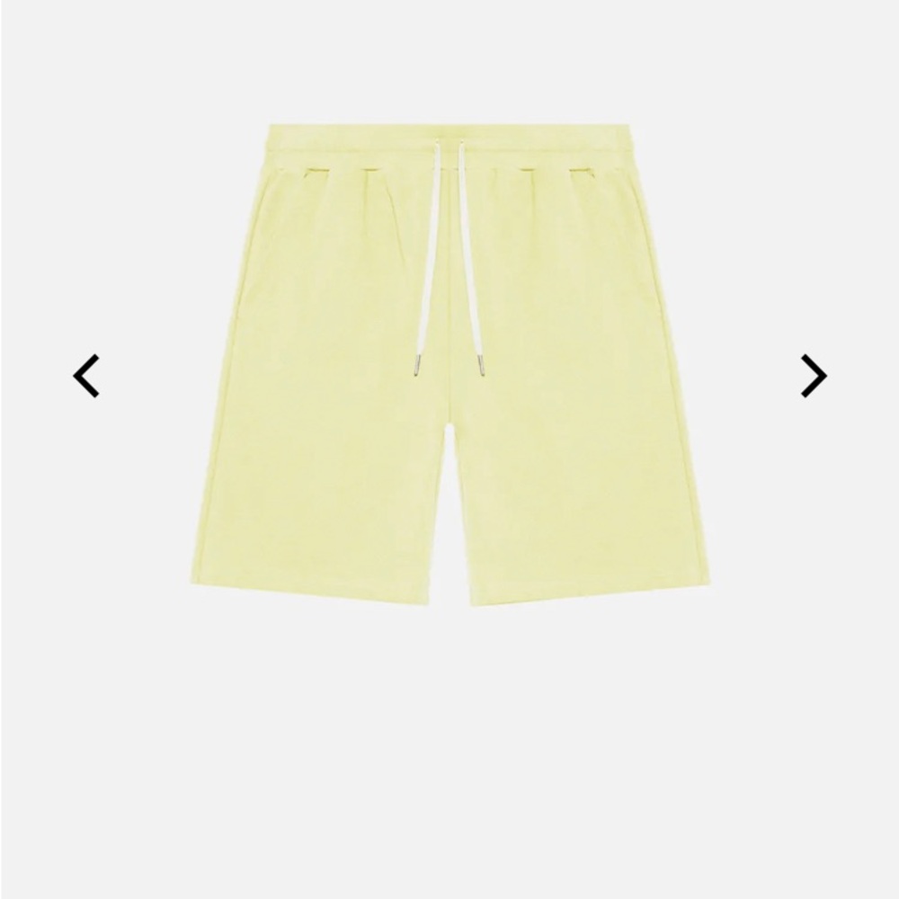 John Elliott crimson shorts sz xl in toxic yellow.  NWT